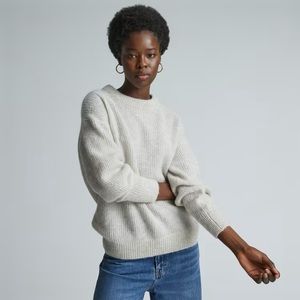 Everlane Oversized Alpaca Crew Sweater Small in Almond
